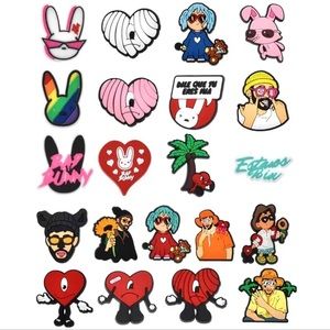 21 pcs Bad Bunny Shoe Charms For Crocs Clogs shoes